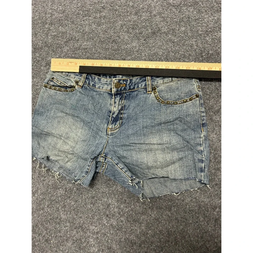 Michael Kors Denim Shorts Womens Size 8 Studded Raw Hem Cutoff Casual Stretch
